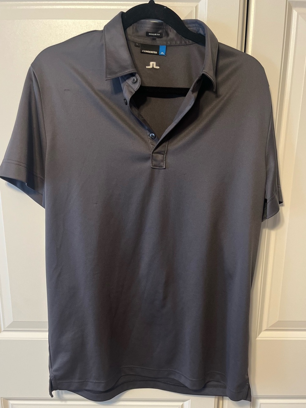 J.Lindeberg Men’s Gray Performance Polo Shirt-L
